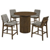 Hamlyn 5-piece Round Wood Counter Height Dining Set Grey and Walnut — product view 2