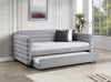 Patricia Boucle Upholstered Twin Day Bed with Trundle Grey — product view 2