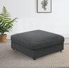 Serene Square Upholstered Ottoman Charcoal — product view 2