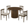 Hamlyn 5-piece Round Wood Dining Set Wheat and Walnut — product view 2