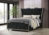 Lorient Queen LED Upholstered Wingback Bed Black — product view 2
