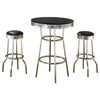 Retro 3-piece Round 1950s Bistro Pub Bar Table Set Black — product view 2