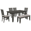 Dalila 6-piece Rectangular Dining Table Set Dark Grey — product view 2