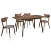 Alfredo 5-piece Butterfly Leaf Dining Set Natural Walnut — product view 2