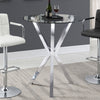 Denali Round 35-inch Glass Top Bistro Bar Table Chrome — product view 2