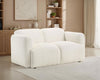 Dorset Fabric Upholstered Round Track Arm Loveseat White — product view 2