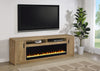 Eddy 79-inch 2-door TV Stand Fireplace Media Console Mango — product view 2