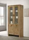 Adina 77-inch Tall Display Cabinet Distressed Light Brown — product view 2