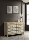 Lorient 8-drawer LED Bedroom Dresser Cabinet Ivory and Camel — product view 2