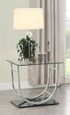 Danville Square U-Shaped Glass Top Side End Table Chrome — product view 2