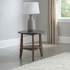 Bradley Round SmartTop End Side Table Smokey Grey and Dark Brown — product view 2