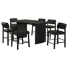 Decker 7-piece 70-inch Rectangular Counter Height Dining Set Black — product view 2