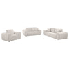 Burnett 3-piece Chenille Upholstered Sofa Set Ivory — product view 2