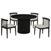 Hamlyn 5-piece Round Wood Dining Set Wheat and Black — product view 2