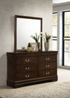 Louis Philippe 6-drawer Dresser with Mirror Cappuccino — product view 2