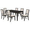 Louise 7-piece Rectangular Extension Leaf Dining Set Black — product view 2