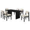 Decker 7-piece 82-inch Rectangular Dining Set Cream and Black — product view 2