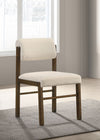 Kehoe Upholstered Dining Side Chair Cream and Walnut (Set of 2) — product view 2