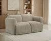 Dorset Fabric Upholstered Round Track Arm Loveseat Brown — product view 2