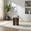 Jenna Round Marble Top Mango Wood Side End Table Brown — product view 2