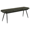 Misty Leather Upholstered Dining Bench Antique Espresso — product view 2
