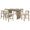 Decker 7-piece 70-inch Rectangular Counter Height Dining Set Cream and Natural Oak — product view 2