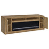 Eddy 79-inch 2-door TV Stand Fireplace Media Console Mango — product view 3