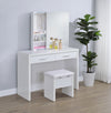 Bunbury Makeup Vanity Table Set Storage Mirror and Stool White — product view 3