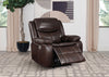Sycamore Upholstered Power Recliner Chair Dark Brown — product view 3