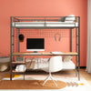 Bettoni Metal Full Over Twin Workstation Bunk Bed Matte Black — product view 3