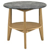 Bradley Round SmartTop End Side Table Grey and Natural — product view 3