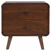 Robyn 2-drawer Nightstand Bedside Table Dark Walnut — product view 3