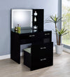 Flora 2-drawer Vanity Set with LED Mirror Black High Gloss — product view 3