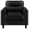 Scotland Faux Leather Upholstered Track Arm Chair Black — product view 3