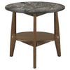 Bradley Round SmartTop End Side Table Smokey Grey and Dark Brown — product view 3