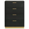 Caraway 4-drawer Bedroom Chest Black — product view 3
