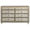 Lorient 8-drawer LED Bedroom Dresser Cabinet Ivory and Camel — product view 3