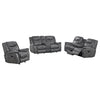Conrad 3-piece Upholstered Padded Arm Motion Sofa Set Grey — product view 3