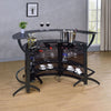Dallas 3-piece Curved Freestanding Home Bar Cabinet Black — product view 3