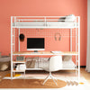 Bettoni Metal Full Over Twin Workstation Bunk Bed Matte White — product view 3