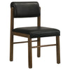 Kehoe Upholstered Dining Side Chair Black and Walnut (Set of 2) — product view 3