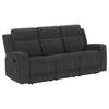 Brentwood 2-piece Upholstered Reclining Sofa Set Charcoal — product view 3