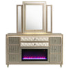 Lorient 8-drawer LED Flame Box Dresser and Mirror Ivory Camel — product view 3