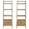 Fabian 2-piece 4-shelf Bookshelf with Drawer Distressed Light Brown — product view 3