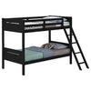 Littleton Wood Twin Over Twin Bunk Bed Black — product view 3