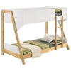 Wyatt Wood Twin Over Twin Bunk Bed White and Natural — product view 3