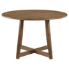 Dinah Round 47-inch Solid Wood Dining Table Walnut — product view 3