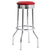 Retro Upholstered Metal Swivel Bar Stool Red (Set of 2) — product view 3