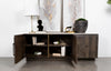 Dennis 3-door Marble Top Sideboard Buffet Tobacco Grey — product view 3
