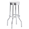 Retro Upholstered Metal Swivel Bar Stool White (Set of 2) — product view 3